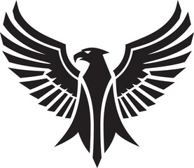 Powerful Predator Black Eagle Icon in Vector Aerial Supremacy Black Eagle Design Logo