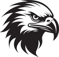 Iconic Majesty Unleashed Black Emblem Design Black and Fearless Eagle Vector Symbol
