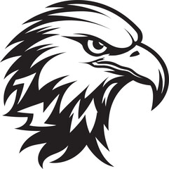 Black and Fierce Eagle Vector Symbol Feathered Excellence Monochrome Eagle Logo