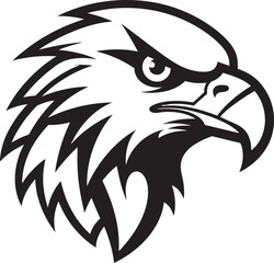 Regal Flight Black Logo with Eagle Wings of Majesty Vector Icon in Black