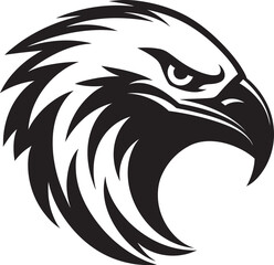 Iconic Majesty Soared Black Eagle Emblem Eagles Flight Vector Icon in Black