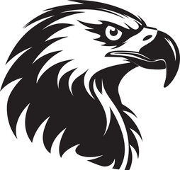 Black and Fierce Eagle Vector Symbol Feathered Excellence Monochrome Eagle Logo