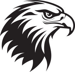 Powerful Majesty Black Eagle Icon in Vector Aerial Dominance Black Eagle Design Logo