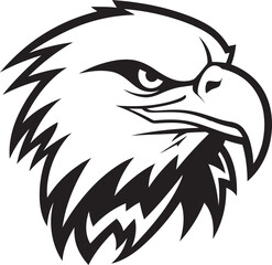 Black and Bold Eagle Design Iconic Raptor Black Logo