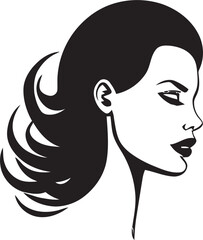 Sculpted Serenity Black Female Face Vector Icon Intriguing Gaze Logo Design with a Womans Face