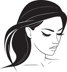 Subtle Allure Black Logo Featuring Female Face Sculpted in Time Female Face in Black Logo