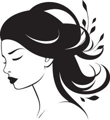 Iconic Gaze Vector Icon with Black Female Face Mystical Beauty Emblem with a Womans Face