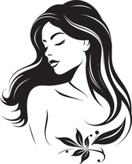 Sculpted Beauty Female Face in Black Logo Timeless Allure Black Face Design Emblem