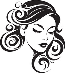 Mystical Elegance Vector Icon Featuring Womans Face Eternal Serenity Logo Design with Black Female Face