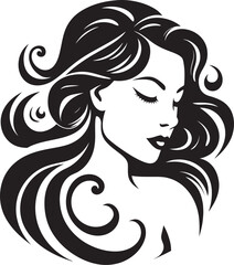 Eternal Allure Logo of a Womans Face Elegant Mystery Black Face Vector Icon