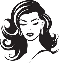 Mystical Elegance Vector Icon Featuring a Womans Face Eternal Serenity Logo Design with Black Female Face