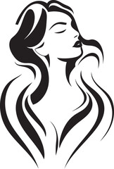 Empowerment through Beauty Black Face Emblem with Womans Profile Sculpted Grace Black Logo with a Womans Face