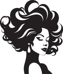 Intriguing Simplicity Vector Icon of Females Face in Black Monochrome Empowerment through Beauty Black Face Emblem with Womans Profile in Monochrome