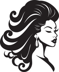 Mysterious Allure Female Face Logo in Monochrome Timeless Elegance Logo Featuring a Womans Profile