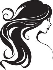 Elegance Unveiled Female Face Logo in Black Iconic Beauty Vector Icon with Monochrome Female Face