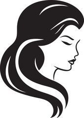 Eternal Beauty Logo of a Womans Visage in Black Elegant Serenity Black Female Face Emblem