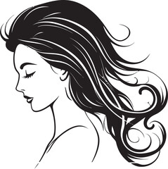 Subtle Elegance Black Logo with Womans Visage Sculpted in Time Female Face in Black Logo