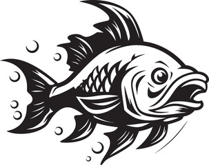 Skeletons of the Sea Fish Logo Design Elegance in the Deep Fish Bone Vector Art