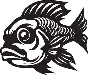 Aquatic X Ray Vision Fish Logo Skeleton Design Oceanic Overture Fish Skeleton Logo Icon