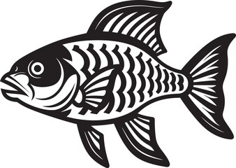 Intricate Underwater Anatomy Vector Fish Skeleton Aquatic X Ray Vision Fish Logo Skeleton Design