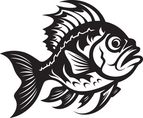 Skeletal Symphony Fish Bone Logo Art Seafloor Sculpture Vector Fish Skeleton Design