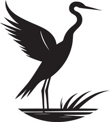 Heron Silhouette Logo Design Heron Vector Symbol in Black