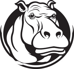 Hippo Artwork for Modern Branding Hippo Symbol with Grace and Style