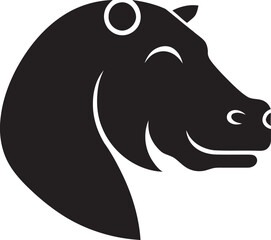 Majestic Hippo Emblem for Your Brand Abstract Black Hippo Vector Art