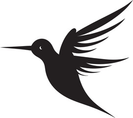 Hummingbird Profile in Contemporary Art Modern Black Hummingbird Logo