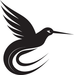 Graceful Hummingbird Silhouette Emblem Sleek Hummingbird Vector Symbol