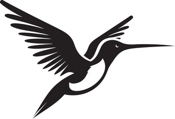 Fototapeta premium Modern Black Hummingbird Logo Hummingbird Emblem for Your Brand