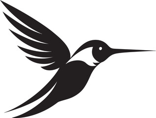 Elegant Hummingbird Vector Hummingbird Majesty in Vector Silhouette