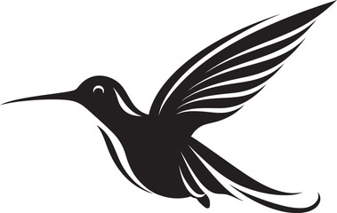 Abstract Black Hummingbird Logo Hummingbird in Flight Vector Icon