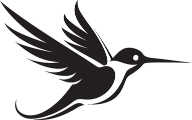 Hummingbird in Flight Vector Icon Minimalistic Hummingbird Icon Design
