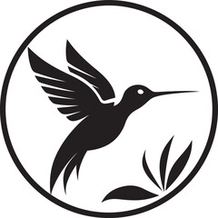 Bold Hummingbird Vector Emblem Hummingbird Symbol with Elegance