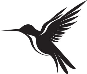 Sleek Black Hummingbird Icon Modern Hummingbird Vector Illustration