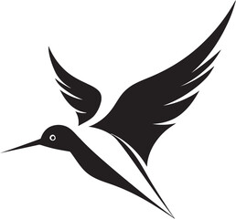 Elegant Black Hummingbird Icon Hummingbird Artistry for Modern Branding