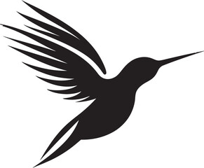 Abstract Hummingbird Silhouette Emblem Hummingbird Emblem with Contemporary Flair