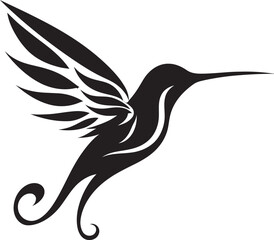 Hummingbird Symbol in Motion Hummingbird in Flight Vector Art