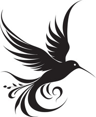 Hummingbird in Flight Vector Art Sleek Hummingbird Emblem Design