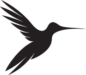 Modern Hummingbird Vector Artwork Hummingbird Majesty in Vector Silhouette