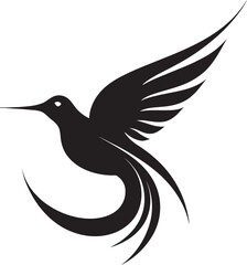 Hummingbird Majesty in Vector Silhouette Majestic Hummingbird Emblem with Style