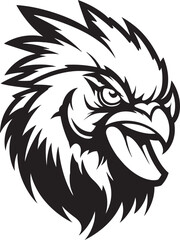 Rooster in Vector Artform Rooster Majesty in Black