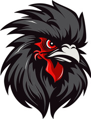 Naklejka premium Sleek Chicken Mascot Vector Symbol Rooster Iconic Design with a Twist