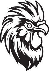 Majestic Rooster Graphic Rooster Silhouette in Motion