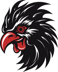 Elegant Black Rooster Icon Chicken Artistry for Modern Branding