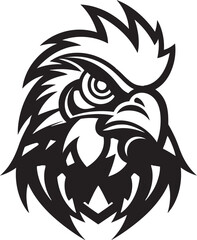 Minimalistic Rooster Majesty Regal Black Rooster Mascot Emblem