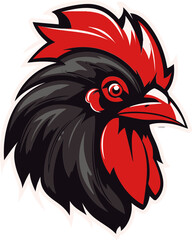 Regal Black Rooster Mascot Emblem Vector Rooster Icon in Majestic Design