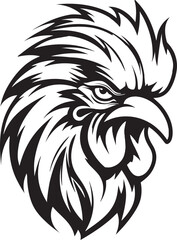 Rooster Profile with Contemporary Flair Graceful Rooster Silhouette Icon Design
