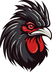 Rooster Silhouette in Serene Vector Vector Chicken Icon with Graceful Lines